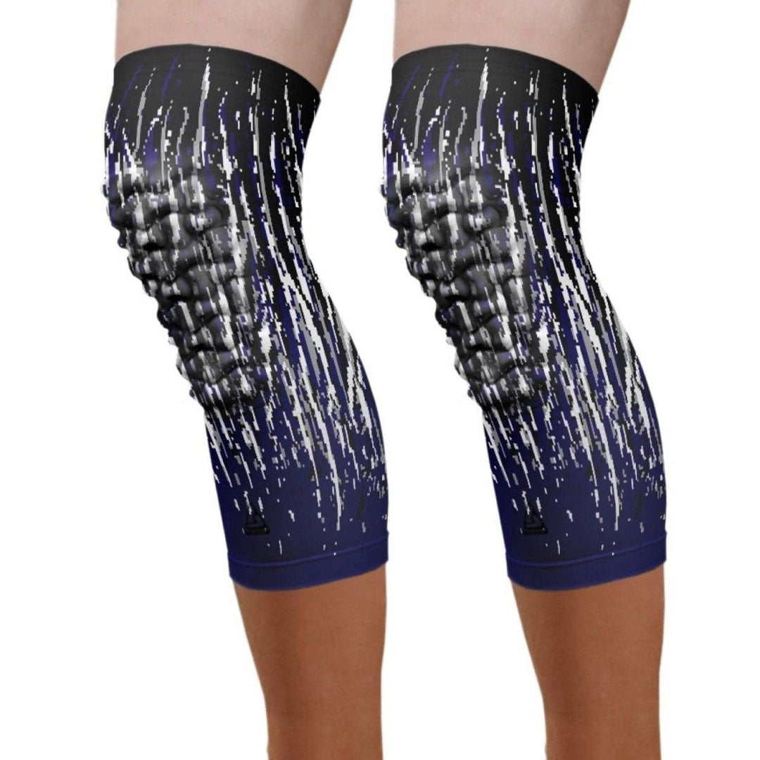 Pro-Fit Padded Knee Sleeve - Blue Navy Streaks (Knee) - B-Driven Sports