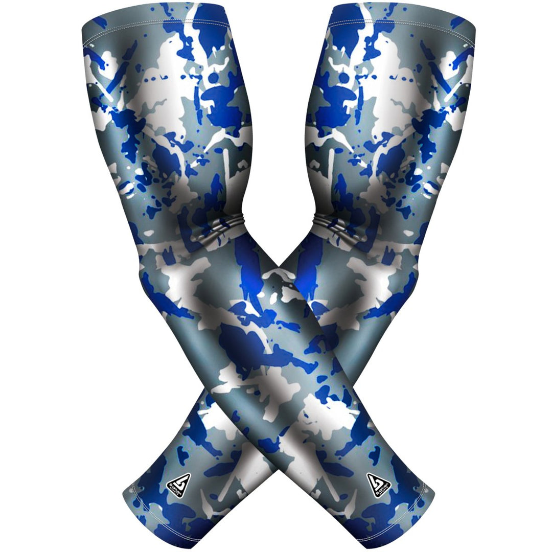 2 PAC ARM SLEEVES - BLUE FLAKED CAMO - B-Driven Sports