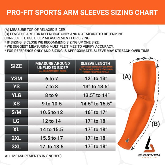 2 PAC ARM SLEEVES - STREAKS ORANGE - B - Driven Sports