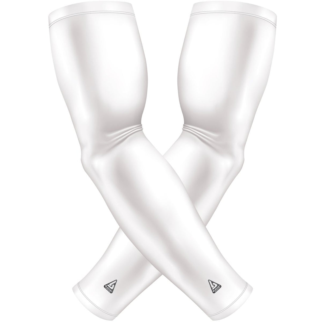 2 PAC ARM SLEEVES - WHITE SOLID - B-Driven Sports