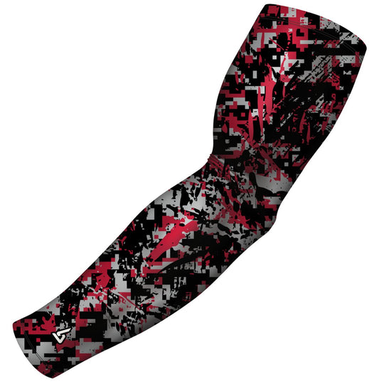 Sun Protective Arm Sleeves Cycling - Multiple Red Patterns