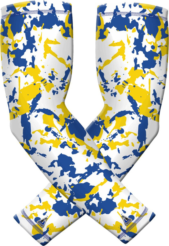 Blue Yellow Flake Sports Compression Sleeve