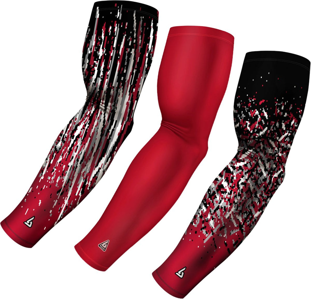3 PAC ARM SLEEVES - RED - B-Driven Sports