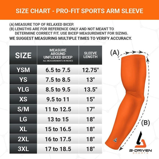 Sport sleeve size chart