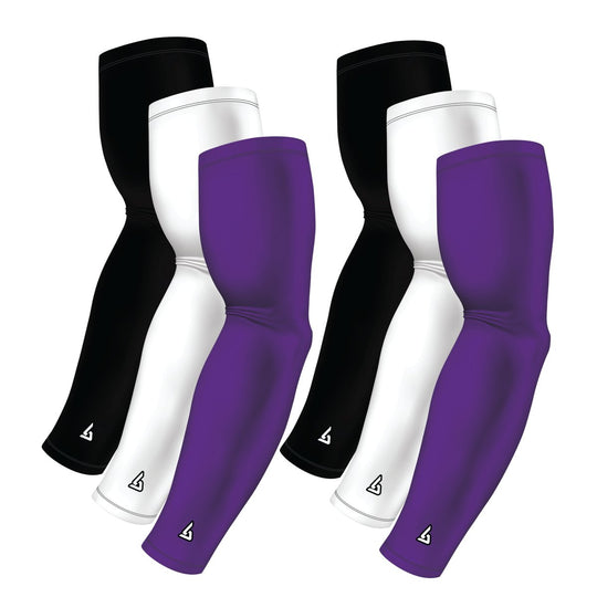 6-Pack Bundle | Solids |White/Black/Purple Medium - B-Driven Sports