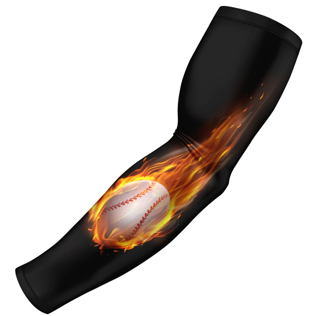 Baseball Flames Arm Sleeve - B-Driven Sports