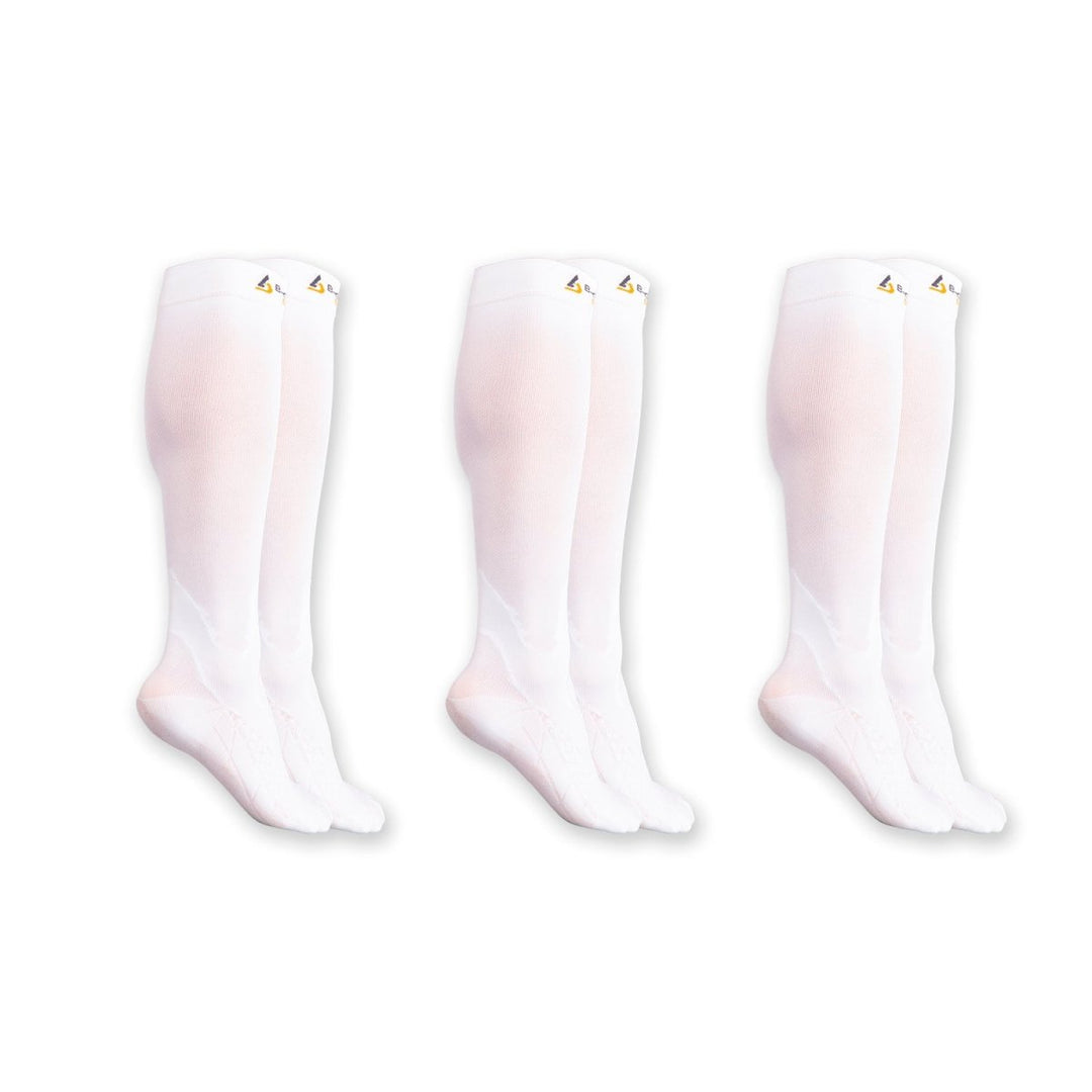 Graduated Compression Socks White - B-Driven Sports