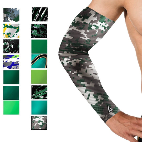 Green Baseball Arm Sleeve - Multiple Patterns - B-Driven Sports