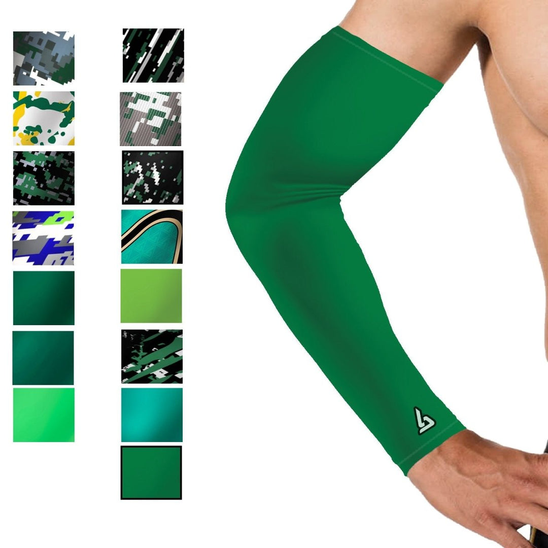 Green Basketball Arm Sleeve - Multiple Patterns - B-Driven Sports