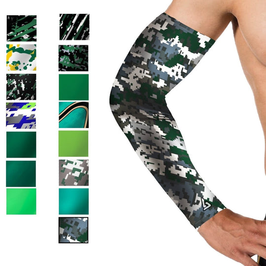 Green Football Sleeves - Multiple Patterns - B-Driven Sports