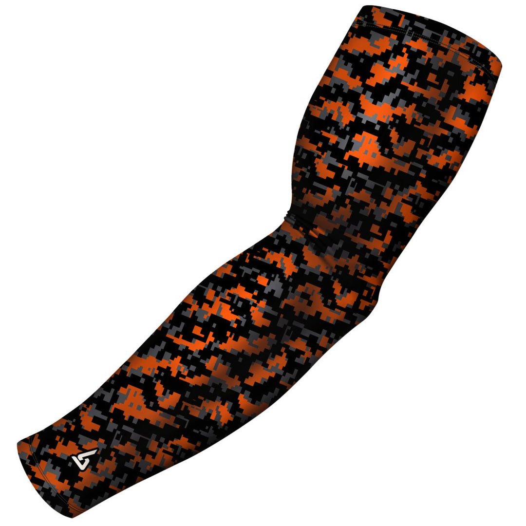 Lacrosse | Compression Arm Sleeve - Multiple Orange Patterns - B-Driven Sports