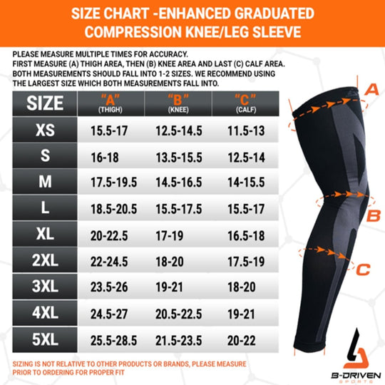 Leg | Enhanced Graduated Compression Sleeve - B-Driven Sports