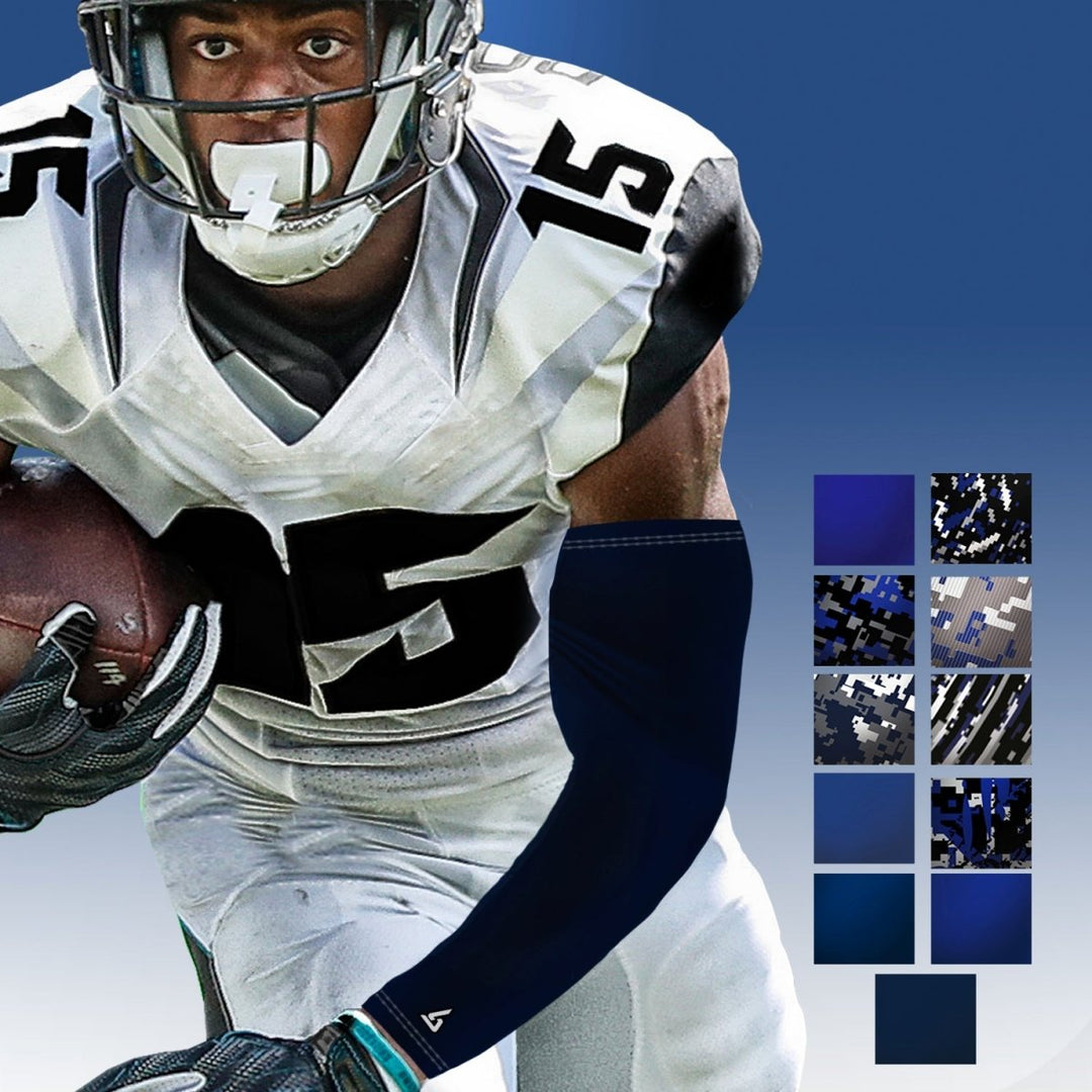 Navy Blue Football Sleeves - Multiple Patterns - B-Driven Sports