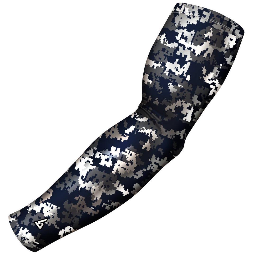 Navy Blue Lacrosse Compression Arm Sleeve - Multiple Patterns - B-Driven Sports