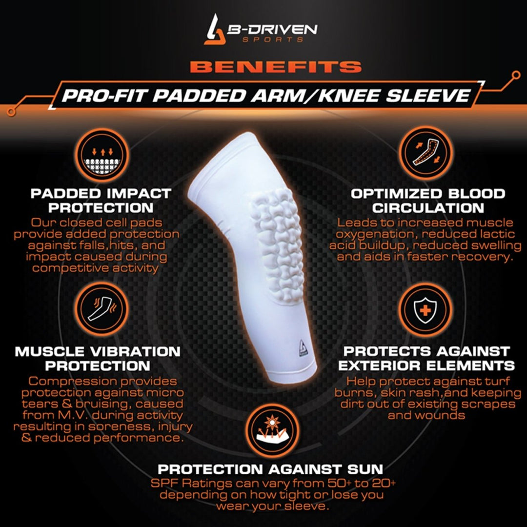 Pro-Fit Padded Arm Sleeve - Black Streaks - B-Driven Sports