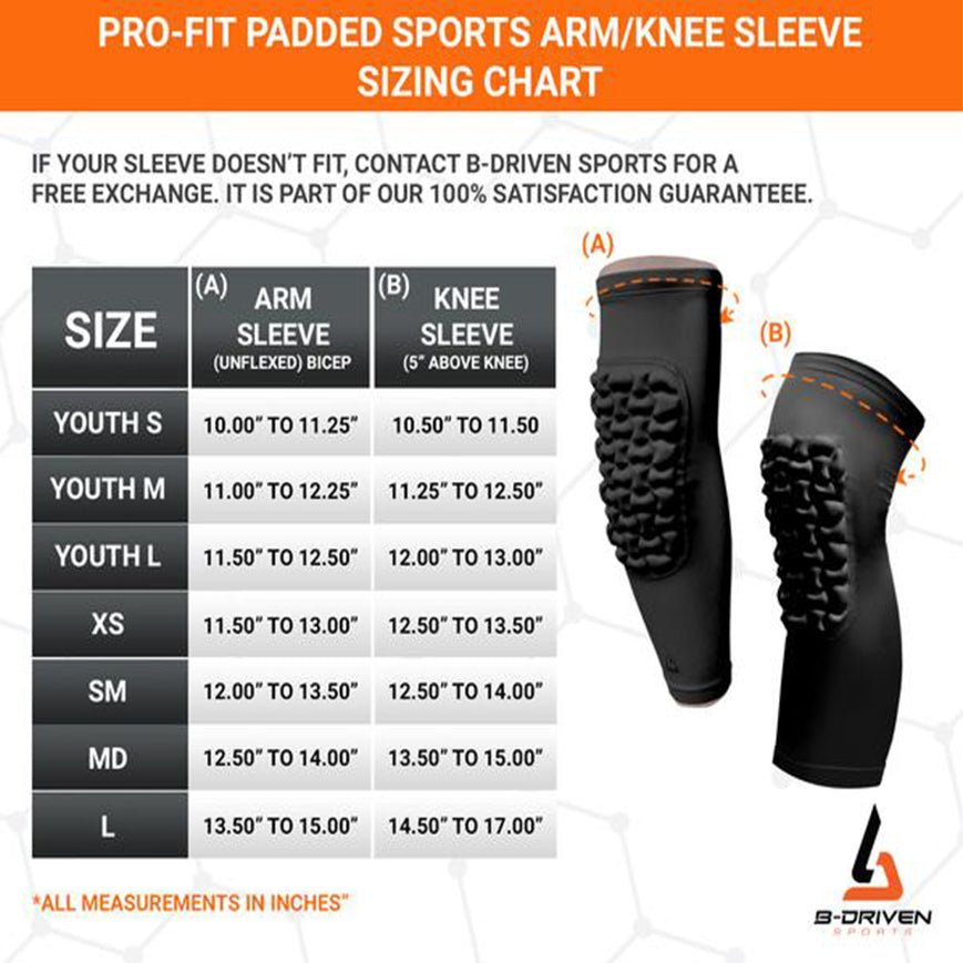 Pro-Fit Padded Arm Sleeve - Navy - B-Driven Sports