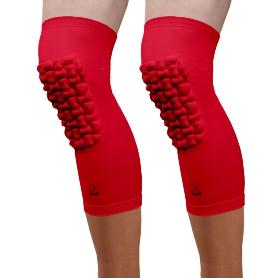 Pro-Fit Padded Knee Sleeve - Red (Knee) - B-Driven Sports