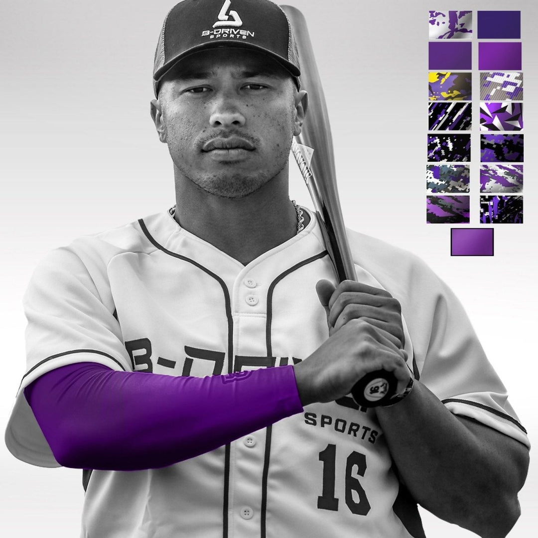 Purple Baseball Arm Sleeve - Multiple Patterns - B-Driven Sports