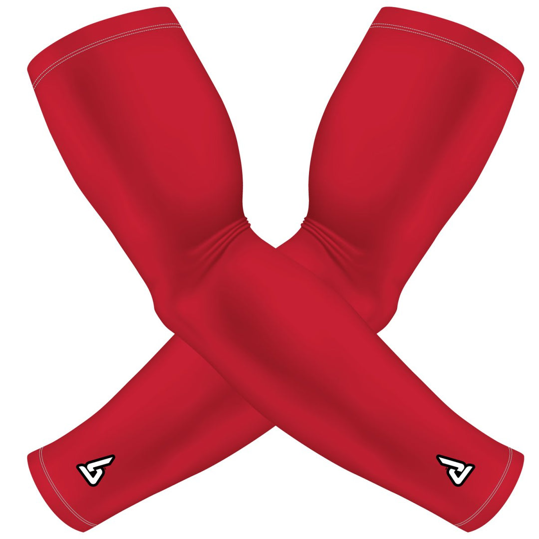 Red Compression Arm Sleeve | Sun Sleeve - B-Driven Sports