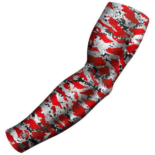 Sun Protective Arm Sleeves Cycling - Multiple Red Patterns - B-Driven Sports