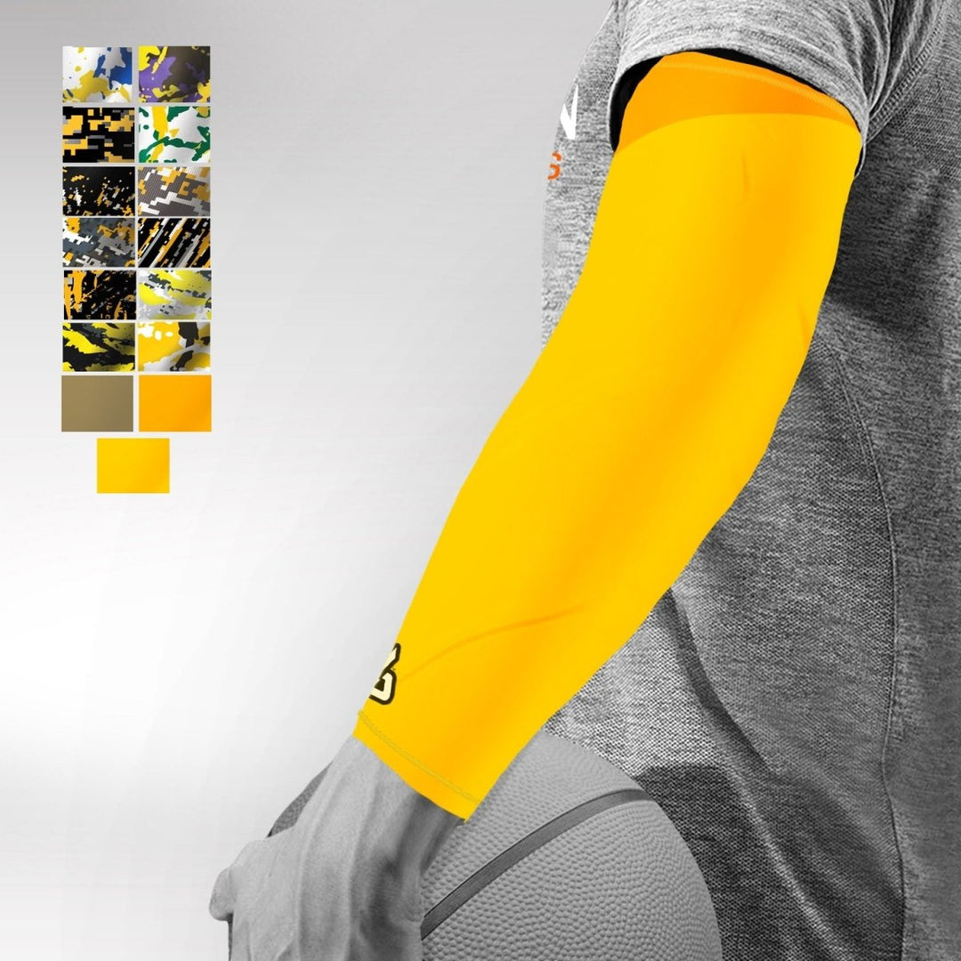 Yellow Basketball Arm Sleeve - Multiple Patterns - B-Driven Sports